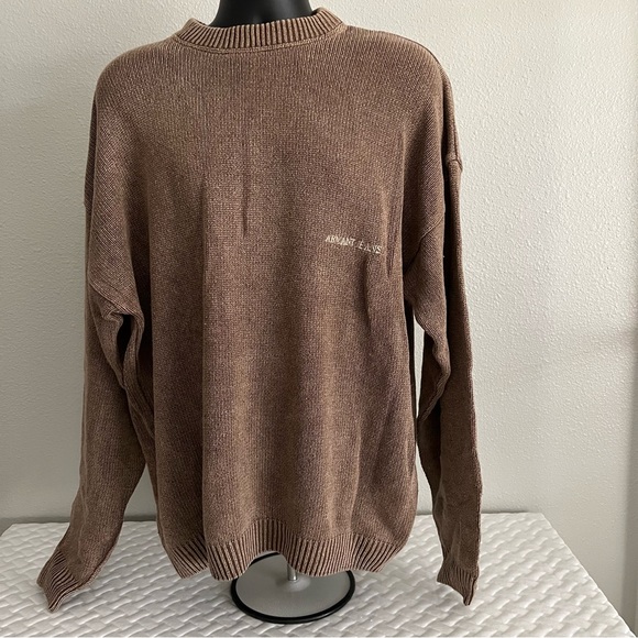 Armani Jeans Other - Vintage Giorgio Armani Jeans Brown Crewneck Sweater Men’s XXL Made in Italy